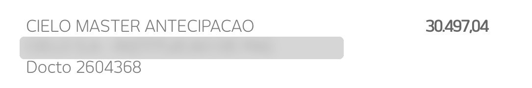 Comprovante de pagamento