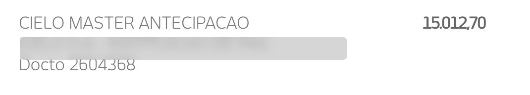 Comprovante de pagamento