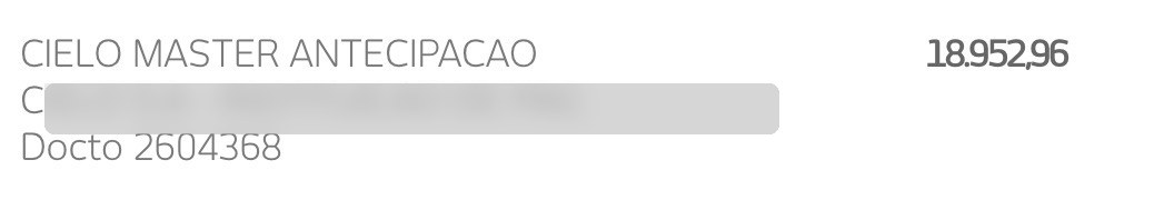Comprovante de pagamento
