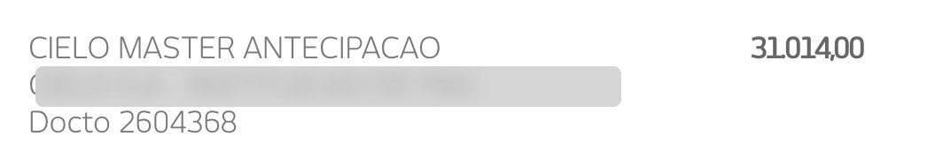 Comprovante de pagamento